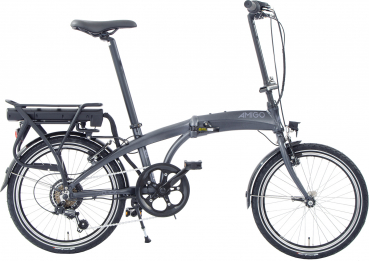 Elektrofahrrad - 20 Zoll - Faltbar - Aluminium - Shimano-6-Gang - 25 km/h - Farbe: mattgrau